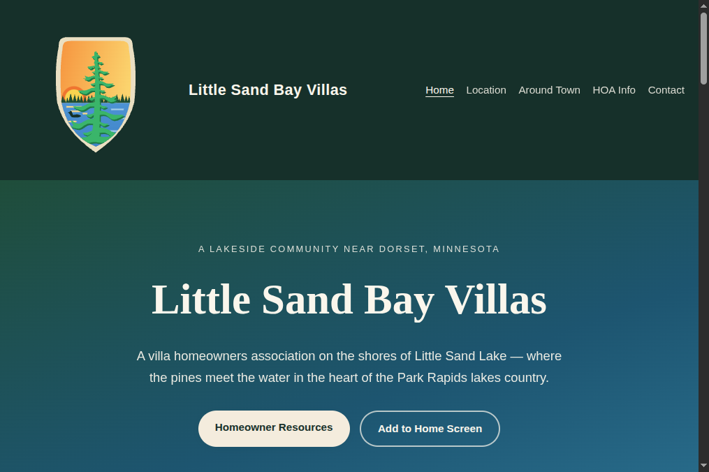 The Little Sand Bay Villas home page