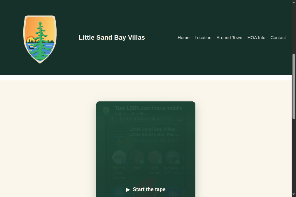The Video Store page
